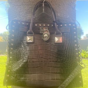 Michael Kors Charcoal colored tote bag with studs